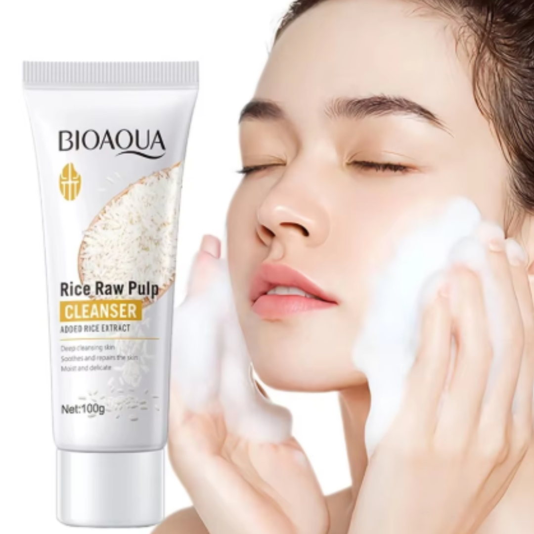 Rice Raw Pulp Facial Cleanser Face Wash Foam