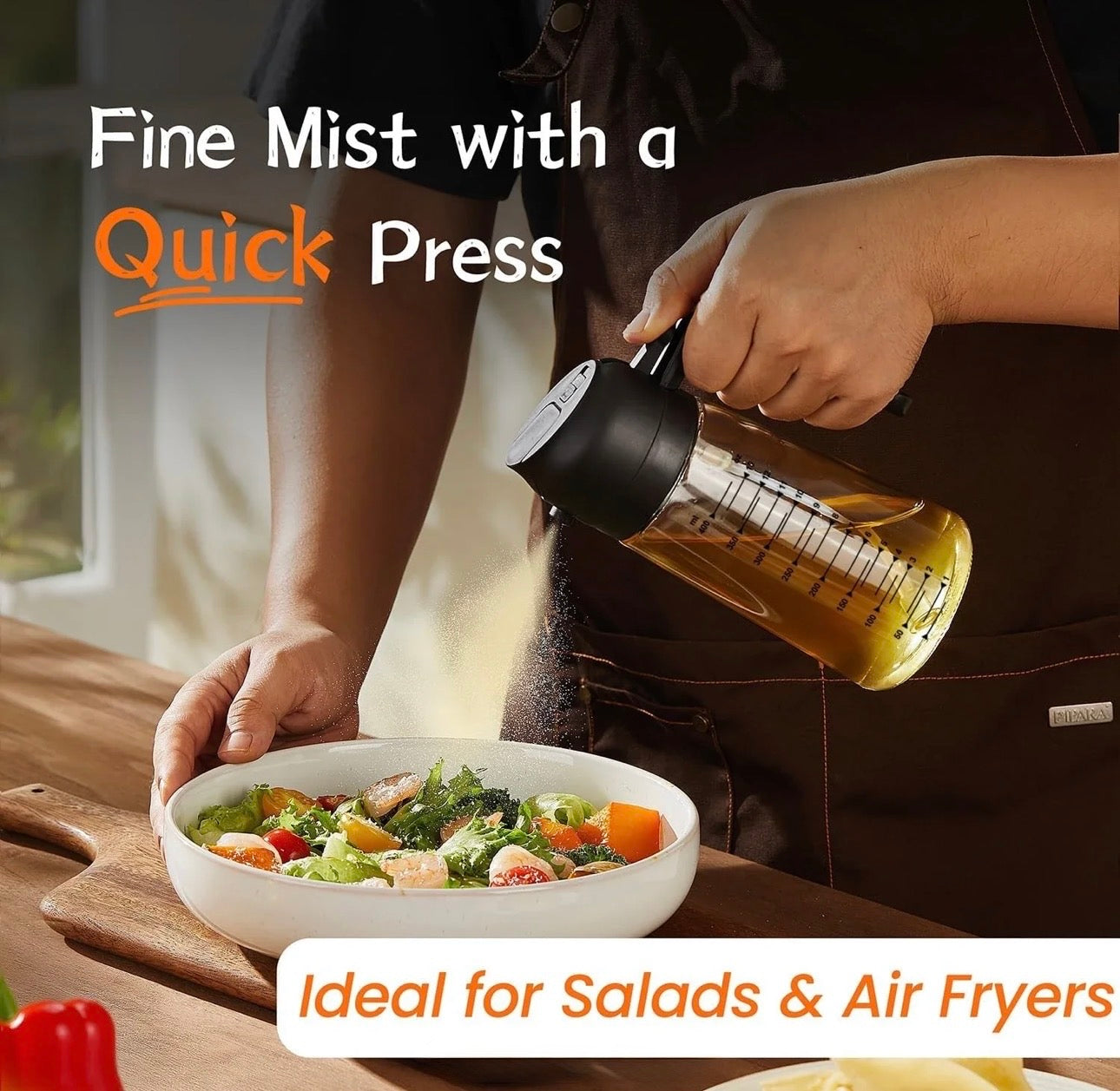 2-In-1 Oil Sprayer Bottle - Designed For Cooking Oil Dispensing