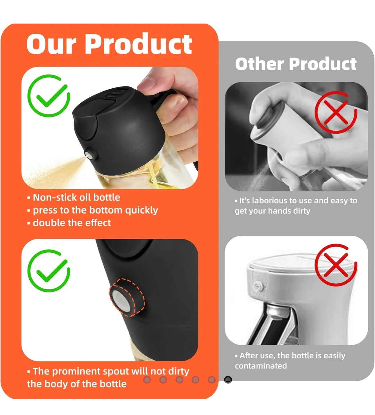 2-In-1 Oil Sprayer Bottle - Designed For Cooking Oil Dispensing