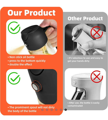 2-In-1 Oil Sprayer Bottle - Designed For Cooking Oil Dispensing