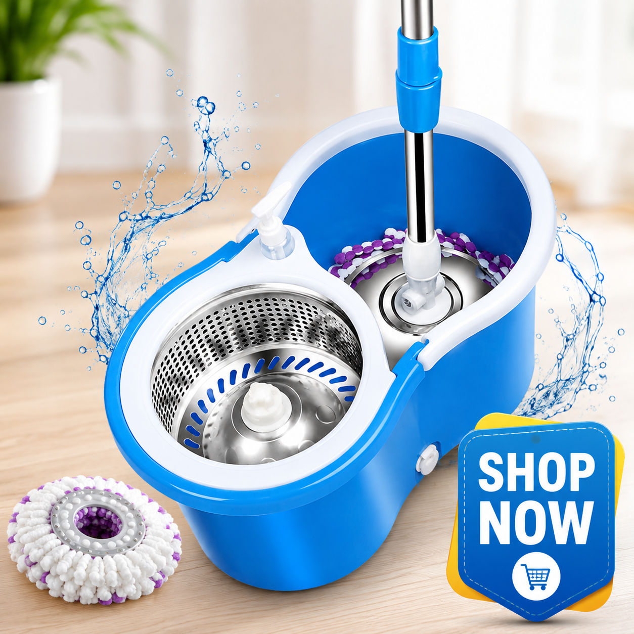 360 Degree Rotating Microfiber Mop Head | Home & Office Floor Cleaning Tool