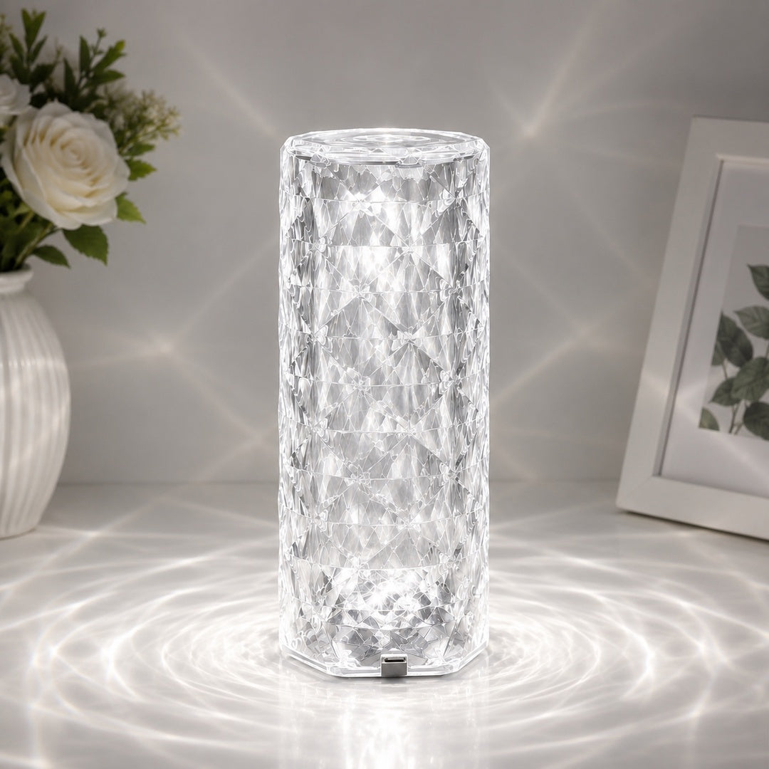 Rose Diamond Crystal Table Lamp – 16 Color RGB Touch Sensor Light