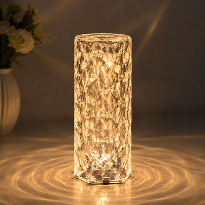Rose Diamond Crystal Table Lamp – 16 Color RGB Touch Sensor Light
