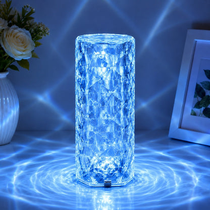 Rose Diamond Crystal Table Lamp – 16 Color RGB Touch Sensor Light